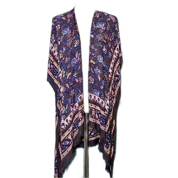Maurices Bohemian Floral Print Kimono Cover Up Sz OS - Picture 1 of 7